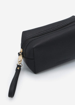 Kleine Kosmetiktasche mit Schlaufe - schwarz