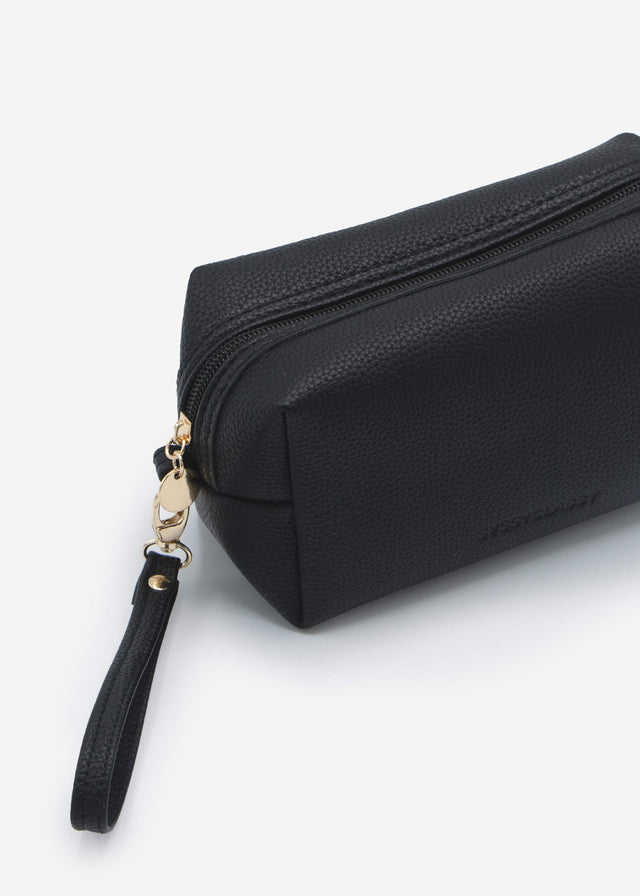 Kleine Kosmetiktasche mit Schlaufe - schwarz