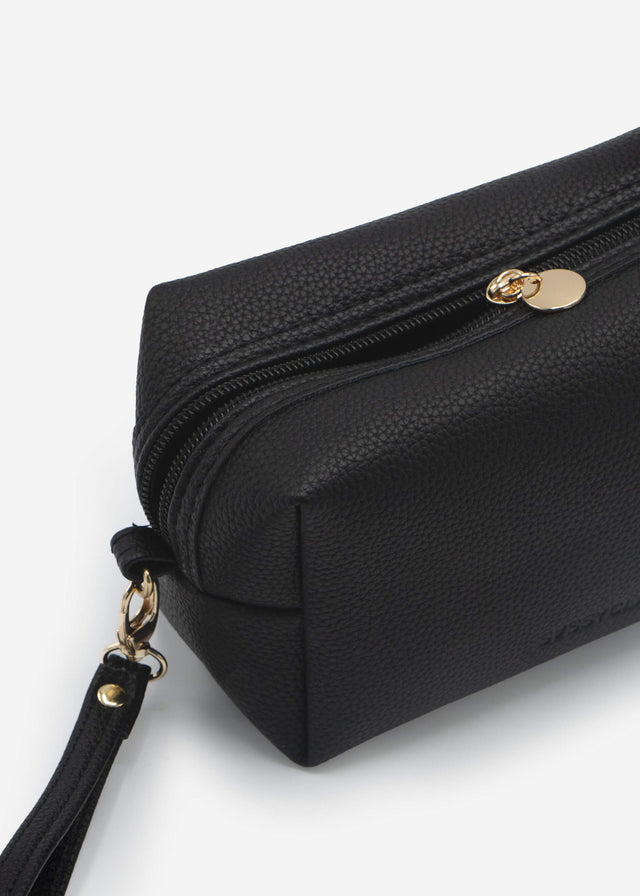 Kleine Kosmetiktasche mit Schlaufe - schwarz