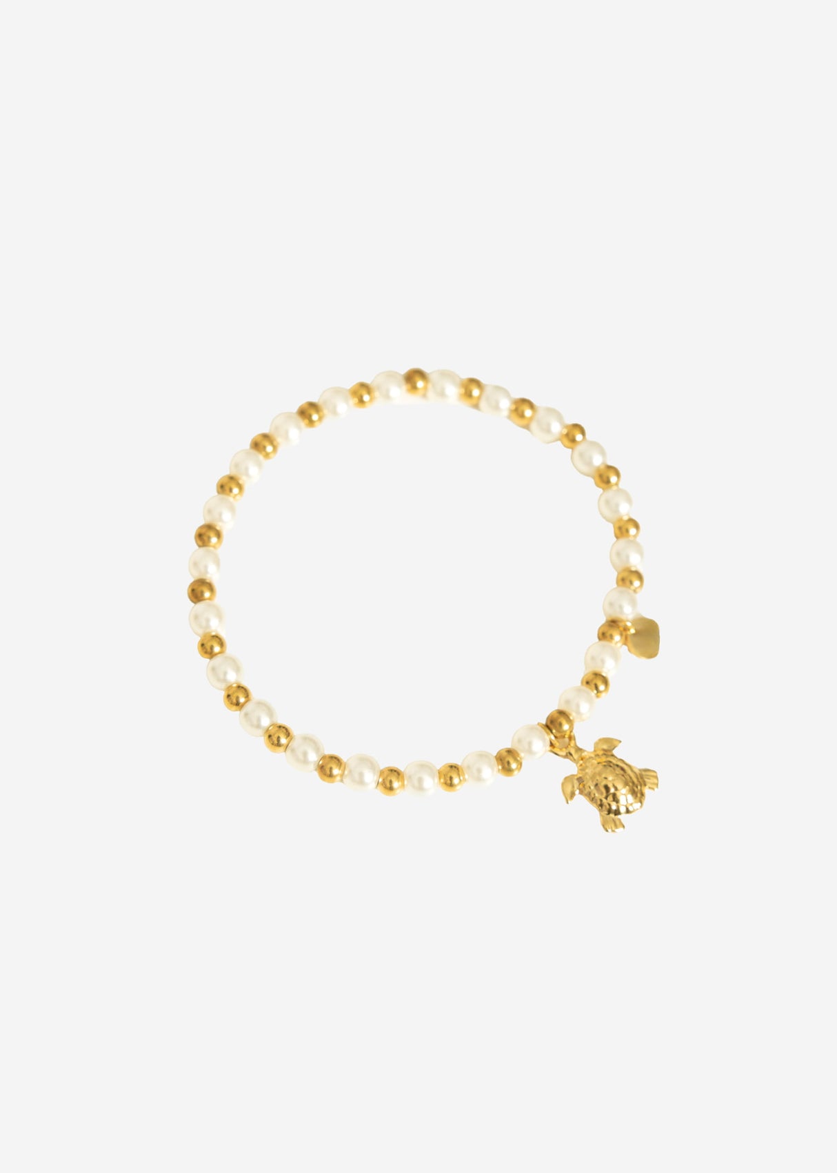 Kugel Armband mit Schildkröte - gold