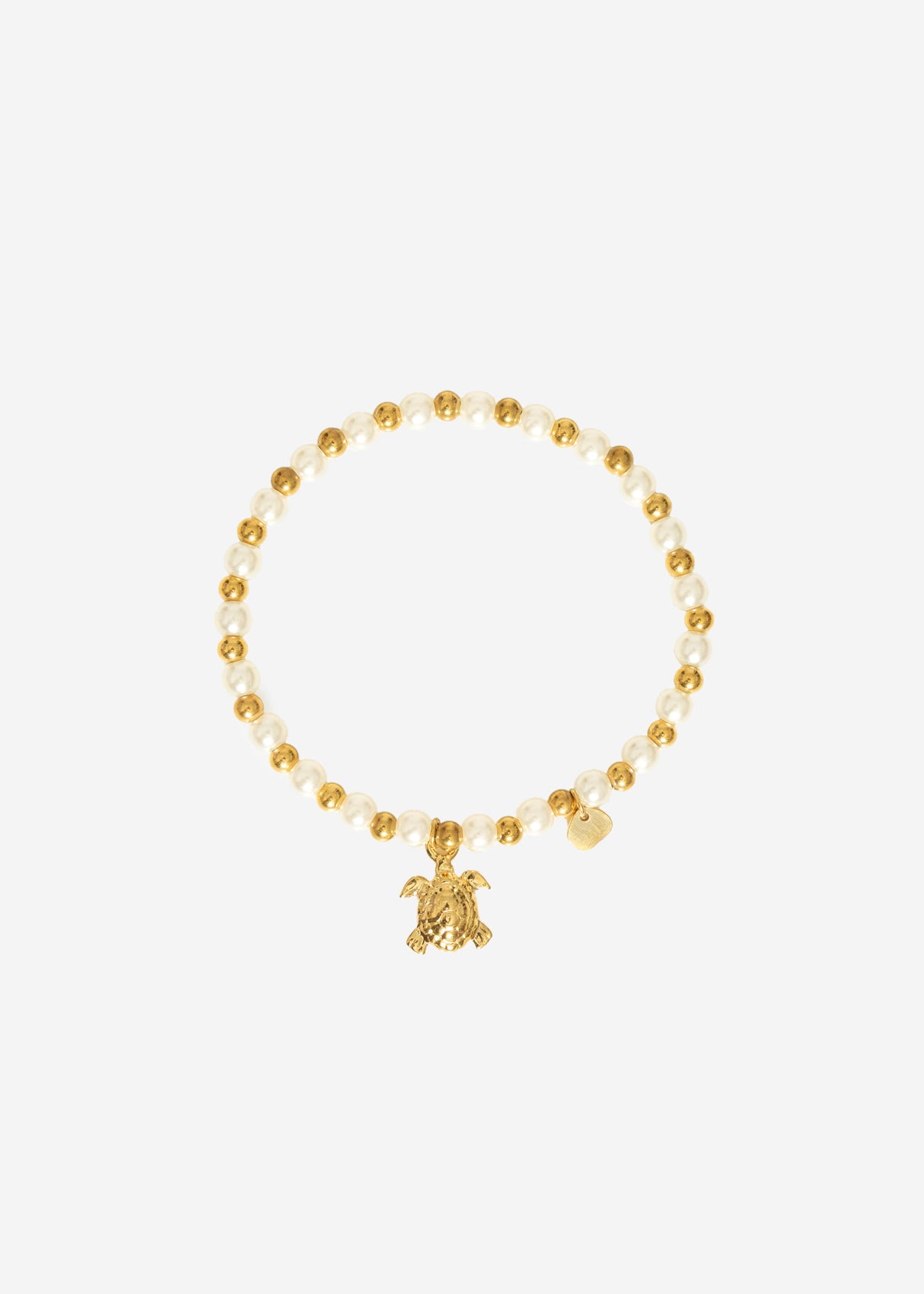 Kugel Armband mit Schildkröte - gold