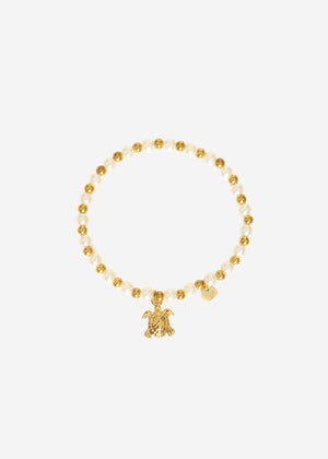 Kugel Armband mit Schildkröte - gold
