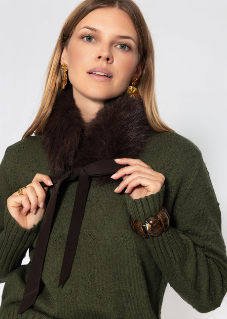Kunstfell Kragen - braun von SASSYCLASSY