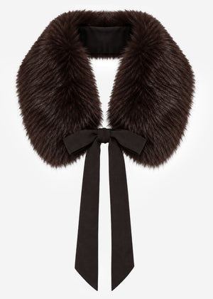 Faux fur collar - brown