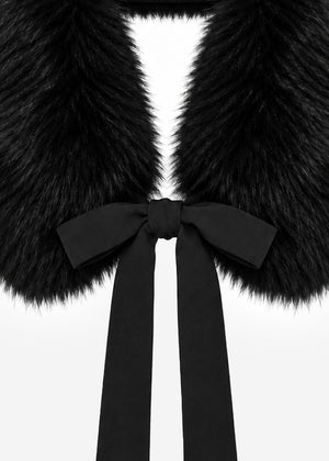 Faux fur collar - black