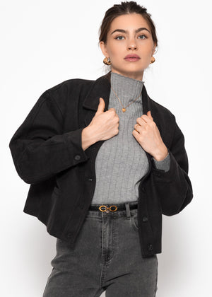 Short jacket with lining - black