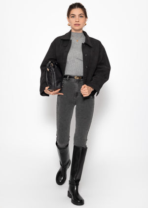 Short jacket with lining - black