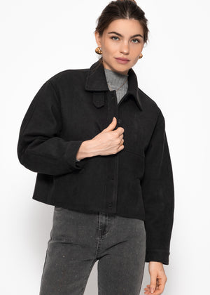 Short jacket with lining - black
