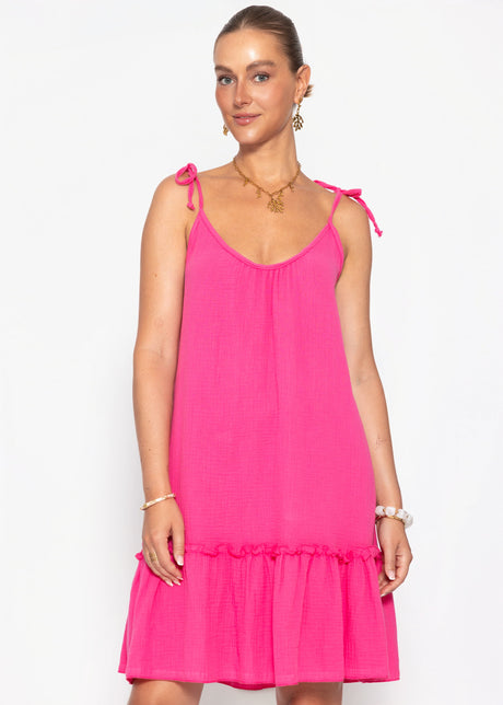 Kurzes Musselin Strandkleid - pink by SASSYCLASSY