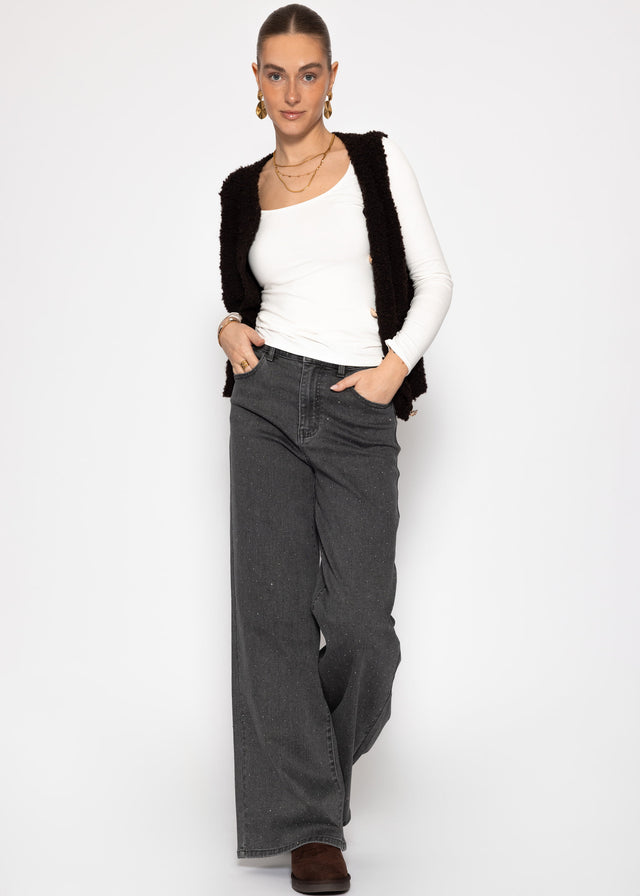 Langarmshirt mit Ausschnitt - offwhite