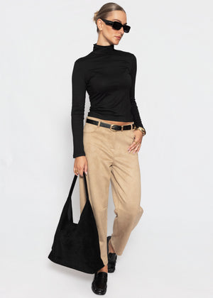 Langarm Shirt mit Rollkragen - schwarz
