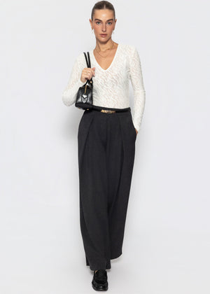 Langarmbody mit Strukturmuster - offwhite