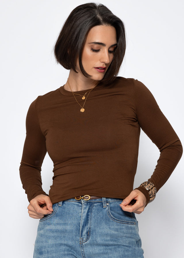 Langarmshirt - braun