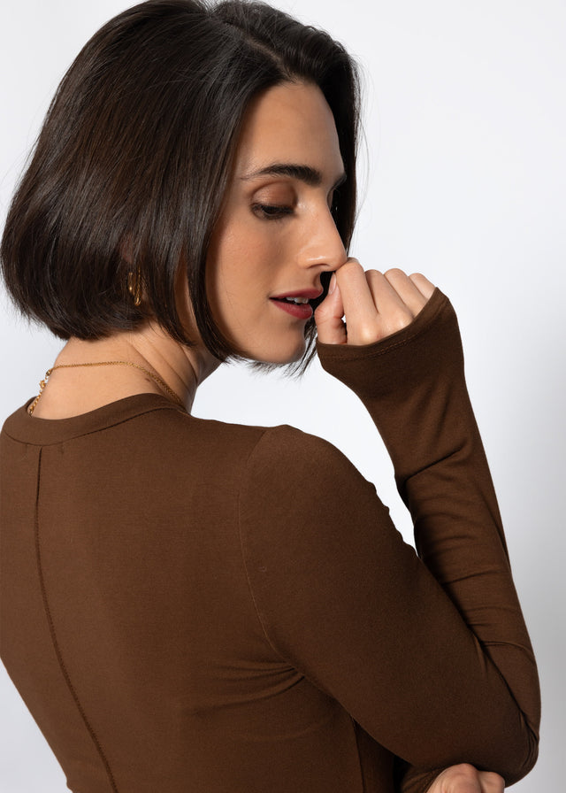 Langarmshirt - braun
