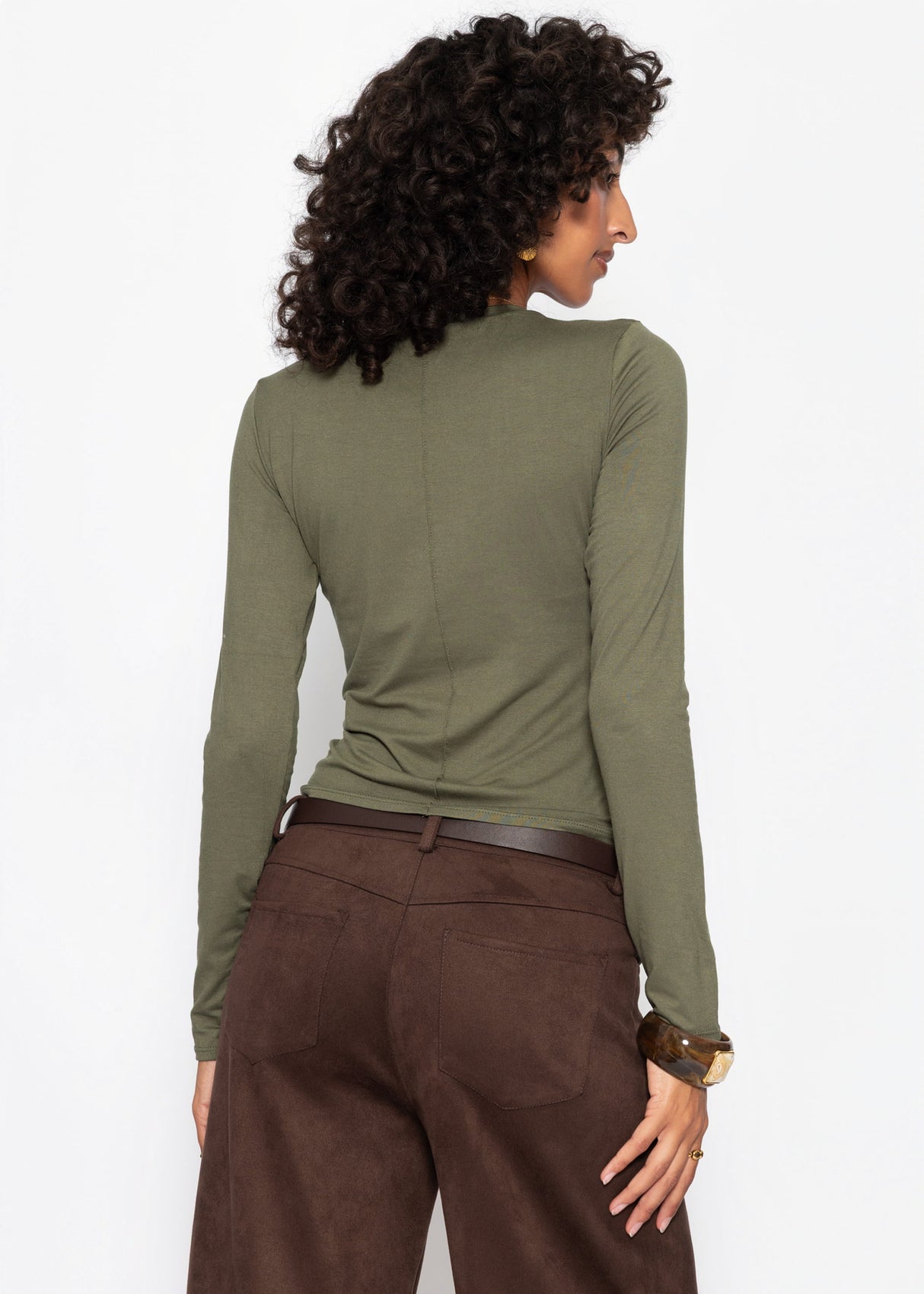 Langarmshirt - khaki