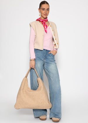 Langarmshirt mit Ausschnitt - rosa