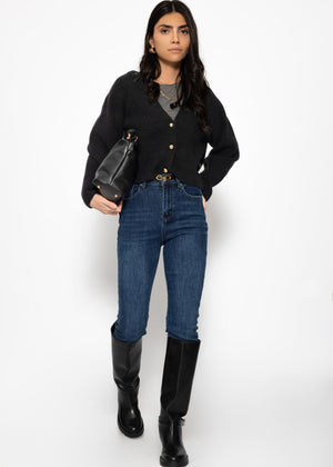 Langarmshirt mit Kaschmiranteil - dunkelgrau