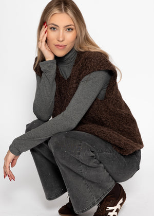 Langarm Shirt mit Rollkragen - dunkelgrau