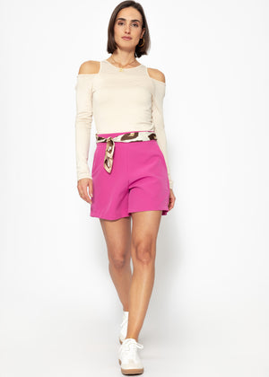 Long-sleeved shirt with top - beige