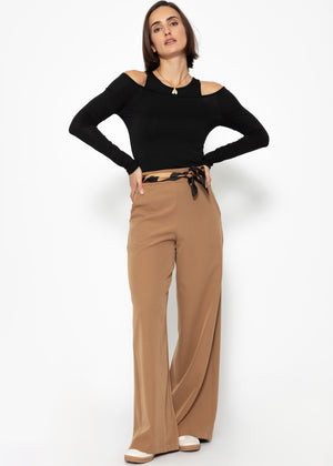 Long-sleeved shirt with top - black