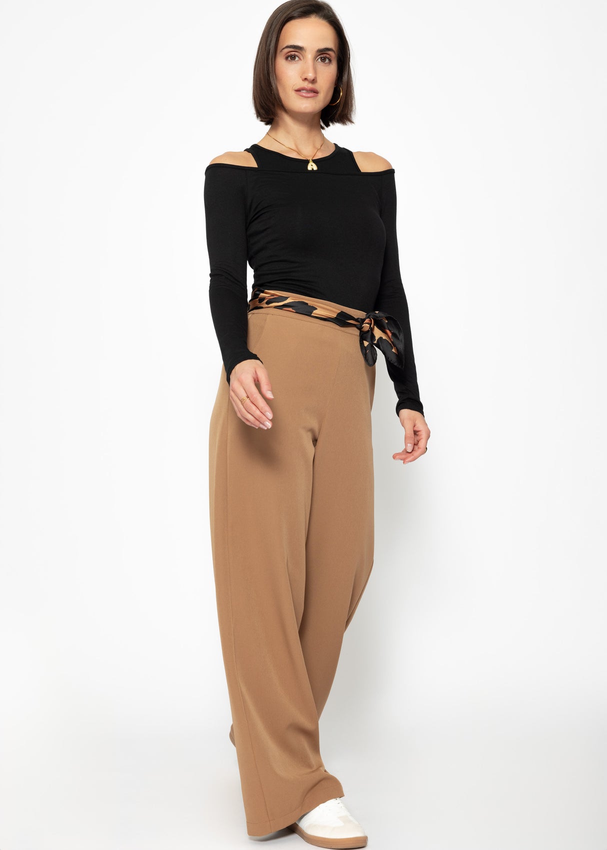 Long-sleeved shirt with top - black