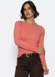 Langarmshirt mit U-Boot Ausschnitt - hummer
