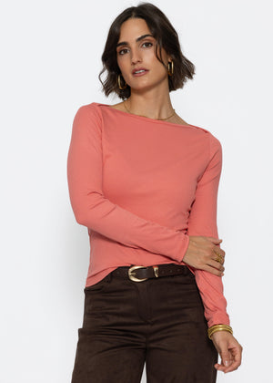 Langarmshirt mit U-Boot Ausschnitt - hummer