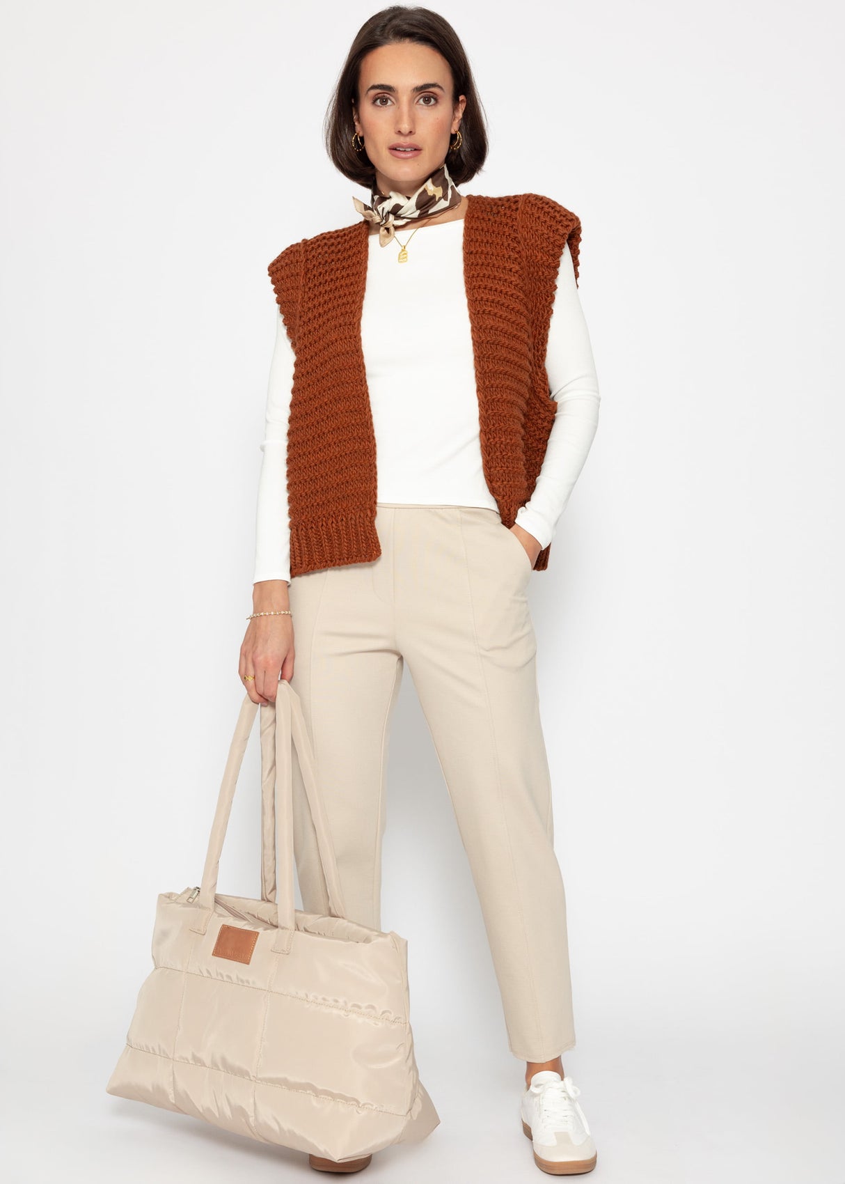 Langarmshirt mit U-Boot Ausschnitt - offwhite