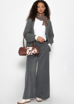 Langarmshirt mit Ziernähten - weiß