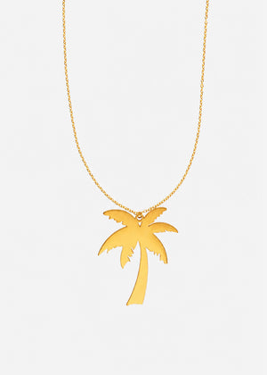 Lange Halskette mit Palme - gold