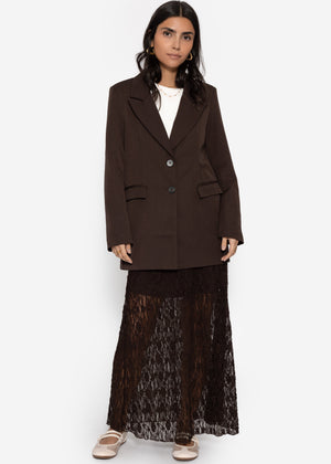 Long lace skirt - brown