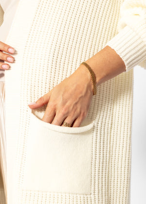 Langer super soft Cardigan mit Taschen - offwhite