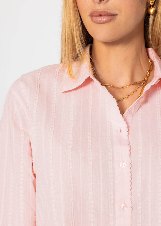 Casual blouse with structure - pink
