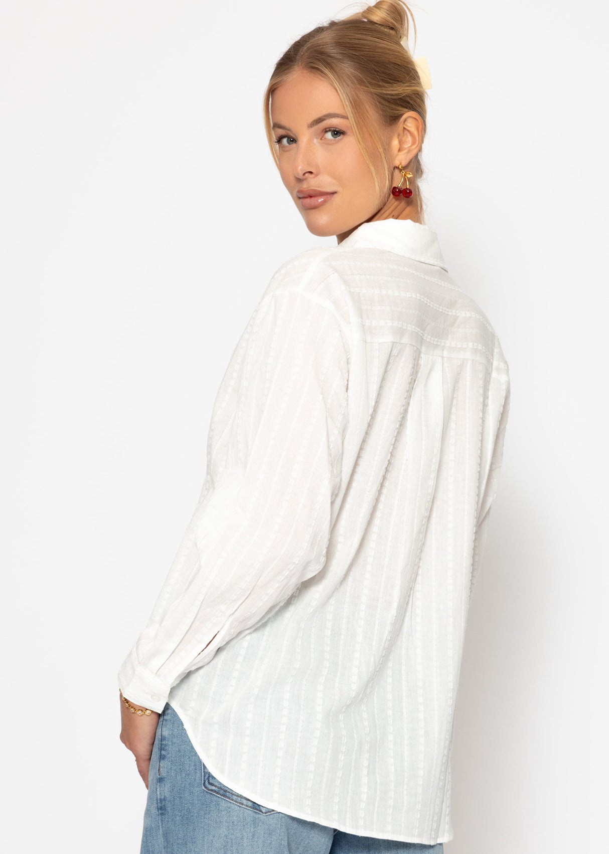 Lässige Bluse mit Struktur - weiß
