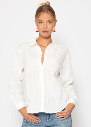 Lässige Bluse mit Struktur - weiß