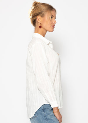 Lässige Bluse mit Struktur - weiß