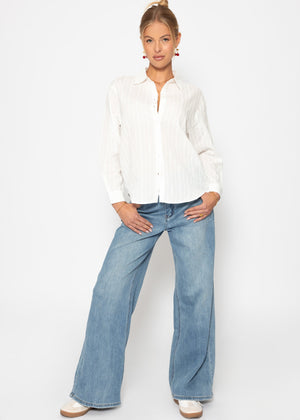 Lässige Bluse mit Struktur - weiß