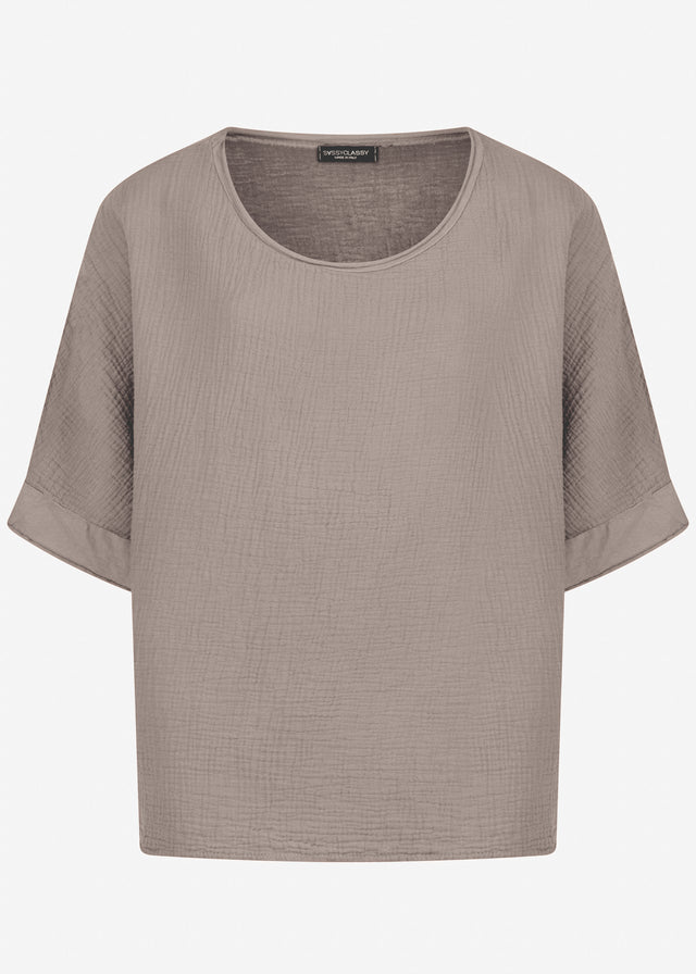Relaxed muslin top - taupe