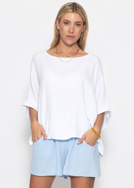 Lässiges Musselin Shirt - weiß von SASSYCLASSY