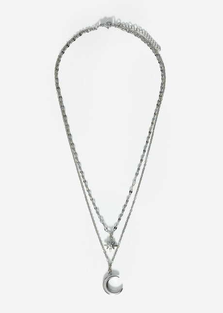 Layer Halskette mit Stern und Mond - silber by SASSYCLASSY