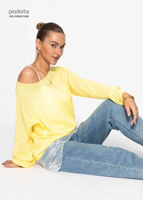 Leicht transparenter Feinstrickpullover - buttergelb by SASSYCLASSY