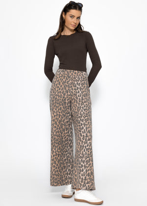 Slightly transparent long-sleeved shirt - dark brown