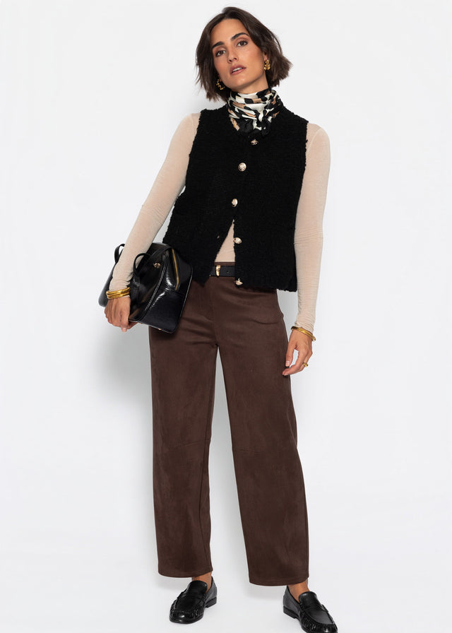Leicht transparentes Langarmshirt mit Kaschmiranteil - beige