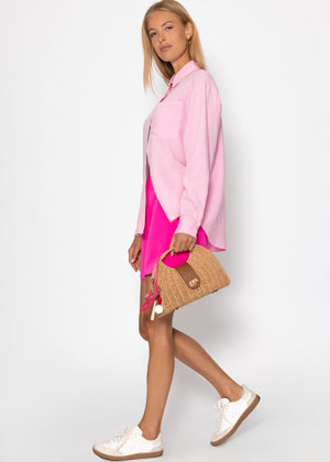 Linen shirt blouse - pink
