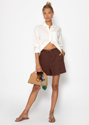 Linen shirt blouse - white
