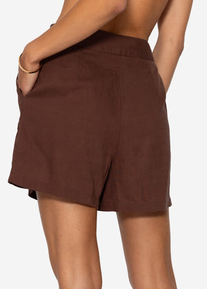 Leinen Shorts - braun