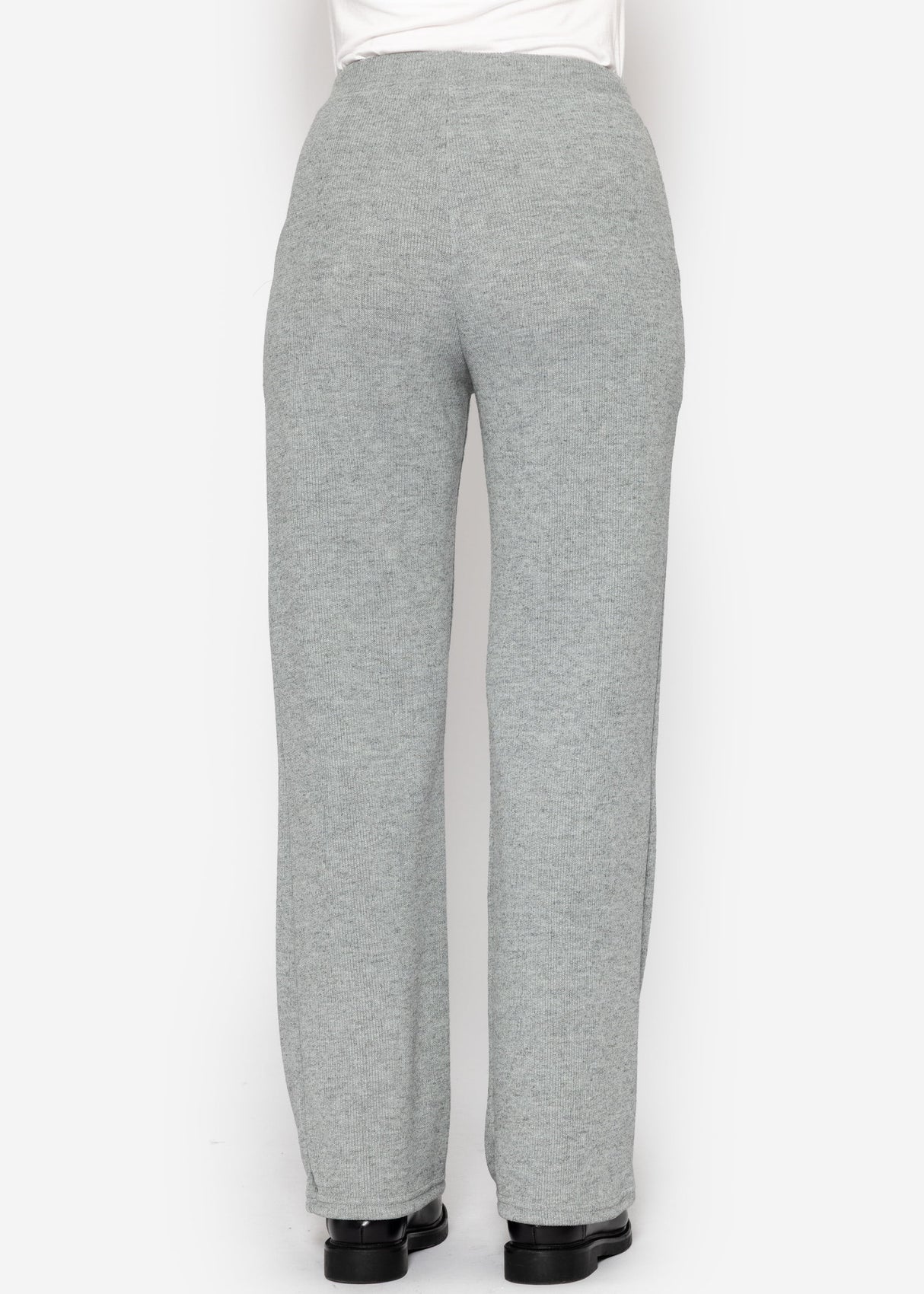 Loungewear Hose in Rippoptik - grau