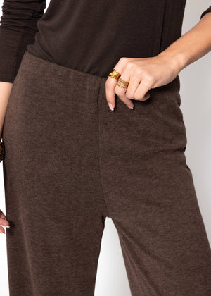 Loungewear Hose mit geradem Bein - braun