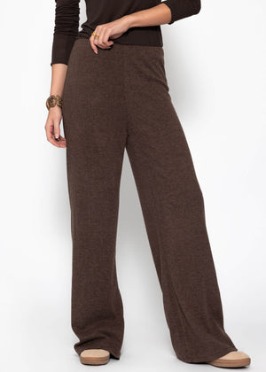 Loungewear Hose mit geradem Bein - braun