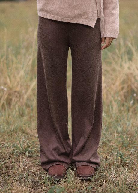 Loungewear Hose mit geradem Bein - braun